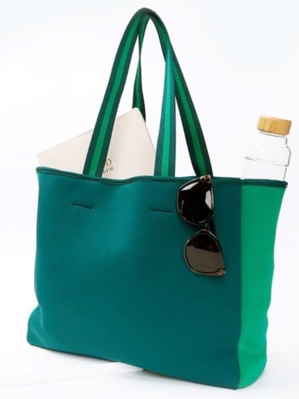 Summersalt Green Two-Tone Neoprene Tote Bag